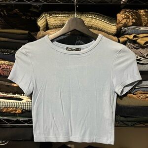 Zara Sky Blue Women's Crop Top